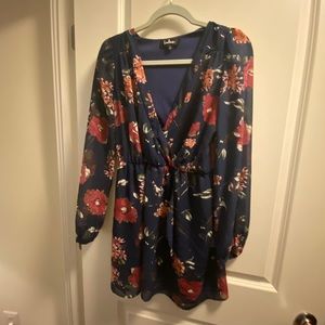 Lulu’s fall faux wrap mini dress - worn once!